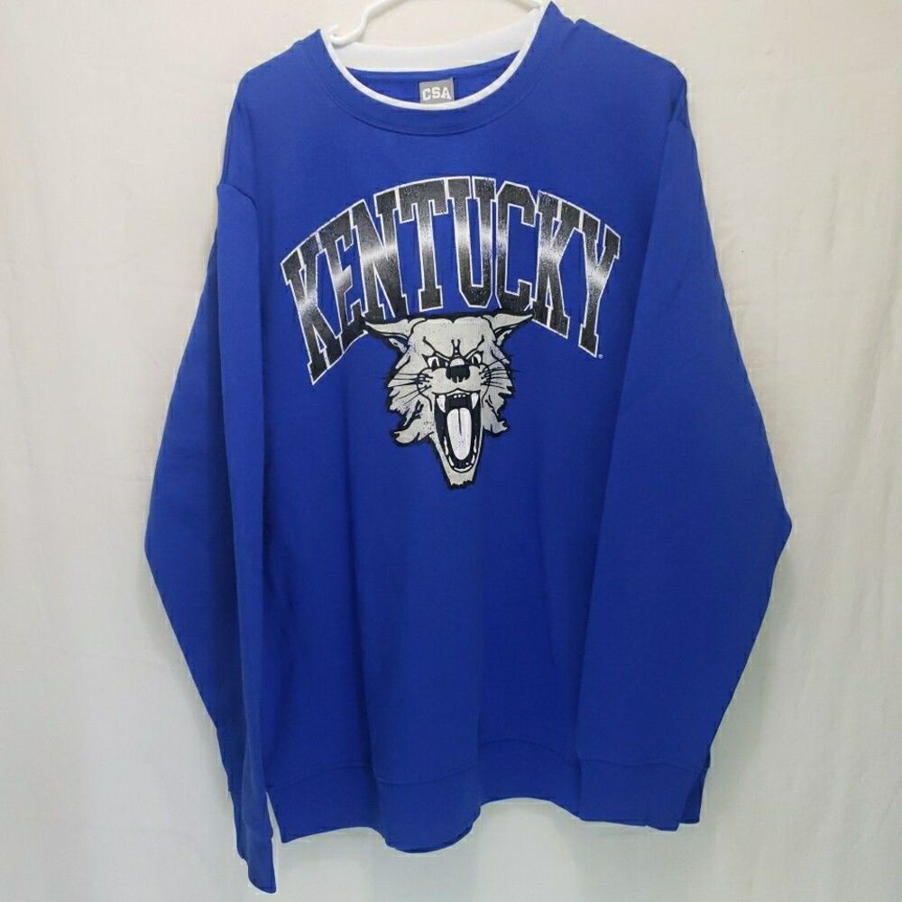 NWT Kentucky Wildcats Crewneck Sweatshirt XL Royal Blue CSA College Pullover